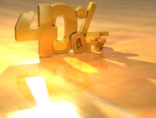 Poster - 3D 40 Percent Gold Text