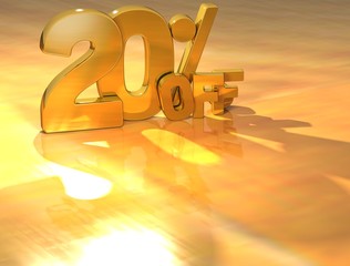 Poster - 3D 20 Percent Gold Text