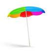 Colorful Beach Umbrella on white background
