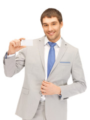 Wall Mural - businessman with business card