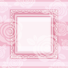 Wall Mural - background of roses and square frame, vector