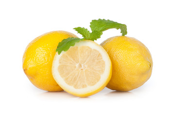 Sticker - Fresh lemon citrus isolated on white background