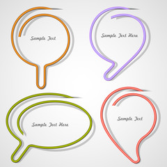 Poster - bubbles speech made of paper clip