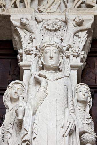 Zdjęcie XXL Cathedrale St-Lazare fragment tympanonu Sądu Ostatecznego