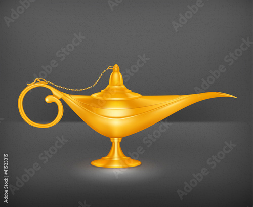 Oil lamp, vector