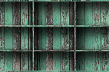 Empty wood shelf. grunge industrial interior 