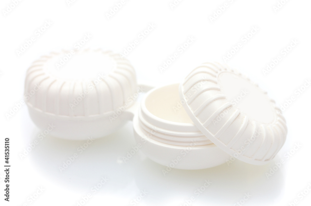 containers for contact lenses isolated on white