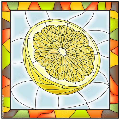 Naklejka na drzwi Vector illustration of fruit yellow lemon.