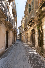 Fototapete - Street with old houses
