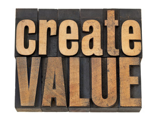Wall Mural - create value text in wood type