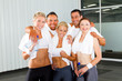 © michaeljung - group of fitness people portrait in gym