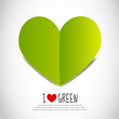 Love Green Paper Heart