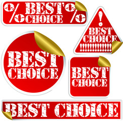 Wall Mural - Best choice sticker set with grunge letters