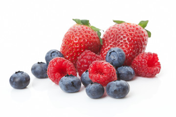 Canvas Print - Berries isolated on white background.