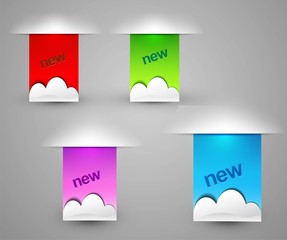 Wall Mural - abstract vector shiny sticker colorful label