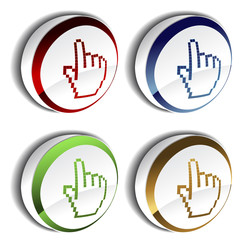 Poster - Vector pointer - cursor of hand on the button