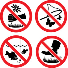 Nature Protection Vector Signs