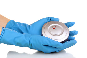 Sticker - Uranium in hands isolated on white