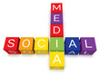 Vector colorful social media crossword puzzle blocks
