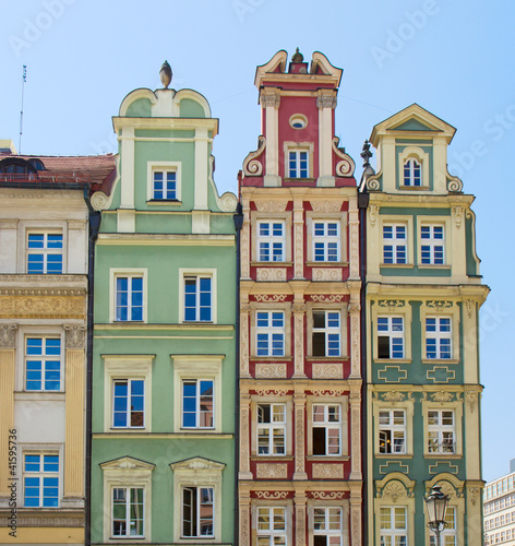 Nowoczesny obraz na płótnie facade of old houses