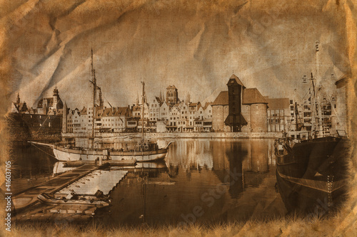 Naklejka na meble Marina in retro style. Gdansk, Poland.