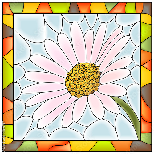 Obraz w ramie Vector illustration of flower chamomile .