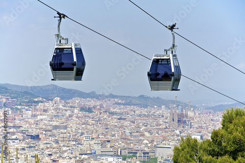 Obraz Dibond Kolejka linowa na Montjuic w Barcelonie