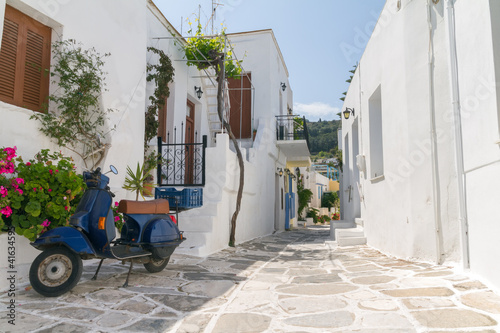 Naklejka na szybę A Typical small street in a Greece