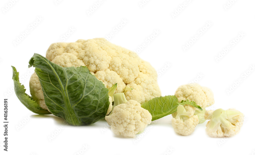 Fresh cauliflower isolated on white