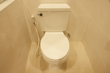 White toilet in a bathroom