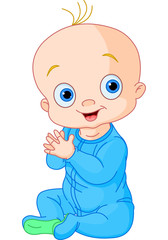 cute baby boy clapping hands