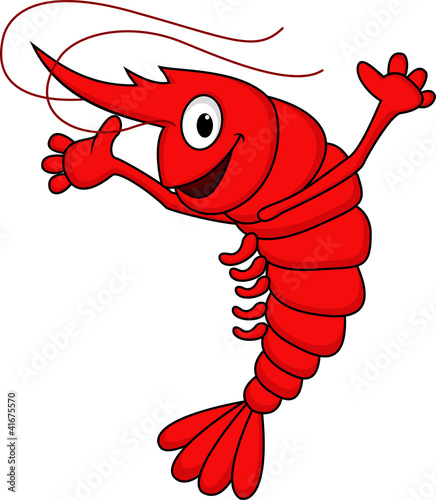 Fototapeta na wymiar Funny shrimp cartoon