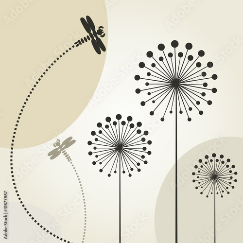 Obraz w ramie Dragonfly on a flower