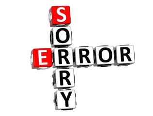 Poster - 3D Error Sorry Crossword
