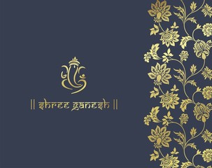 Ganesha, Hindu wedding card, royal Rajasthan, India