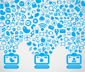 Aufkleber - Media content going down to the computers