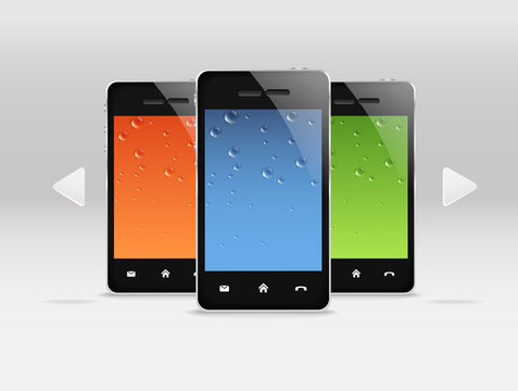 Group of modern mobile gadgets