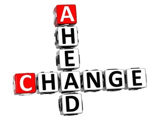 Leinwandbilder - 3D Change Ahead Crossword
