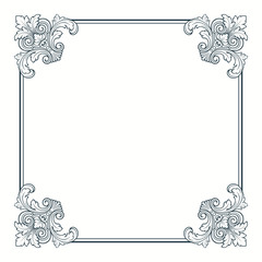 Wall Mural - Vector calligraphic ornate vintage frame  border