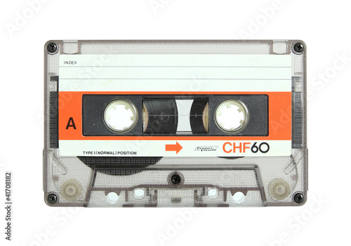 Cuadros en Lienzo cassette tape isolated on white with clipping path