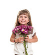 © raysay - cute little girl holding the bunch of flowers