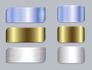 set of vector metal banners