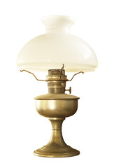 Wall Mural - Antique table lamp isolated on white background