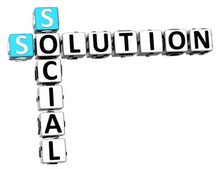 Wall Mural - 3D Social Solution Crossword