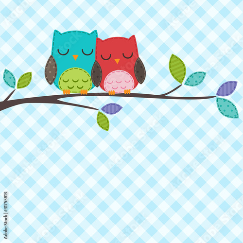 Naklejka na meble couple of owls