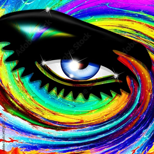 Fototapeta dla dzieci Occhio Ipnotico Psichedelico-Hypnotic Psychedelic Girl's Eye