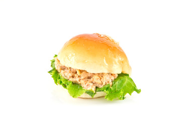 Fresh burger with tuna