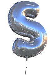 letter S balloon 3d illustration