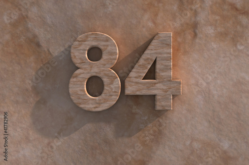 Poster Number 84 carved from marble on marble base