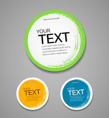 label paper circle brush stroke, vector